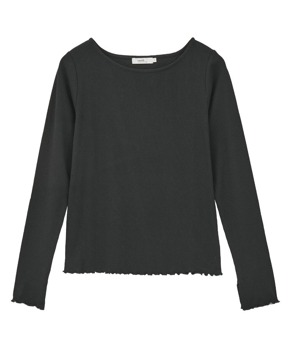 earth music&ecology ラメテレコボートネックプルオーバー 
