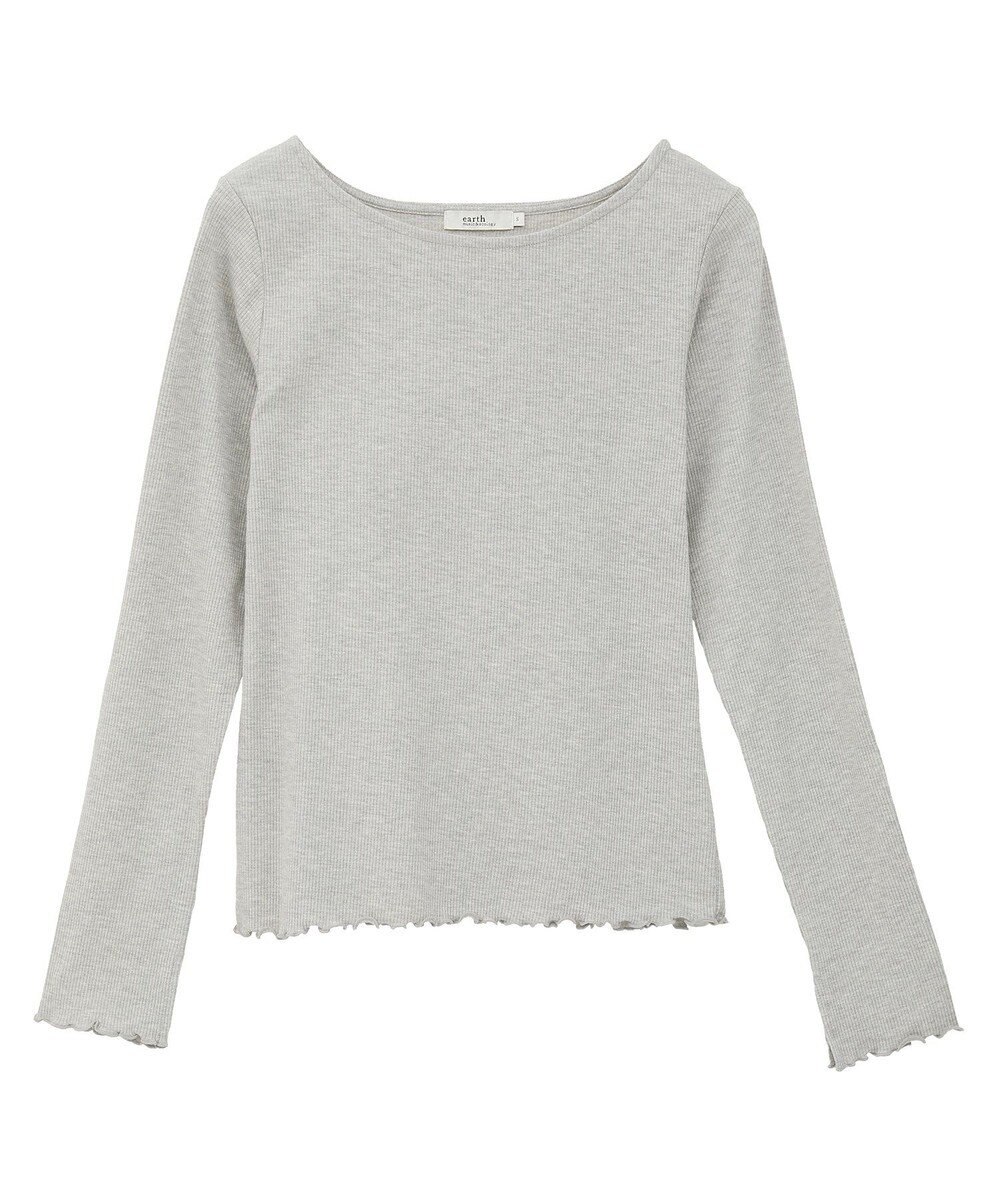 earth music&ecology ラメテレコボートネックプルオーバー 