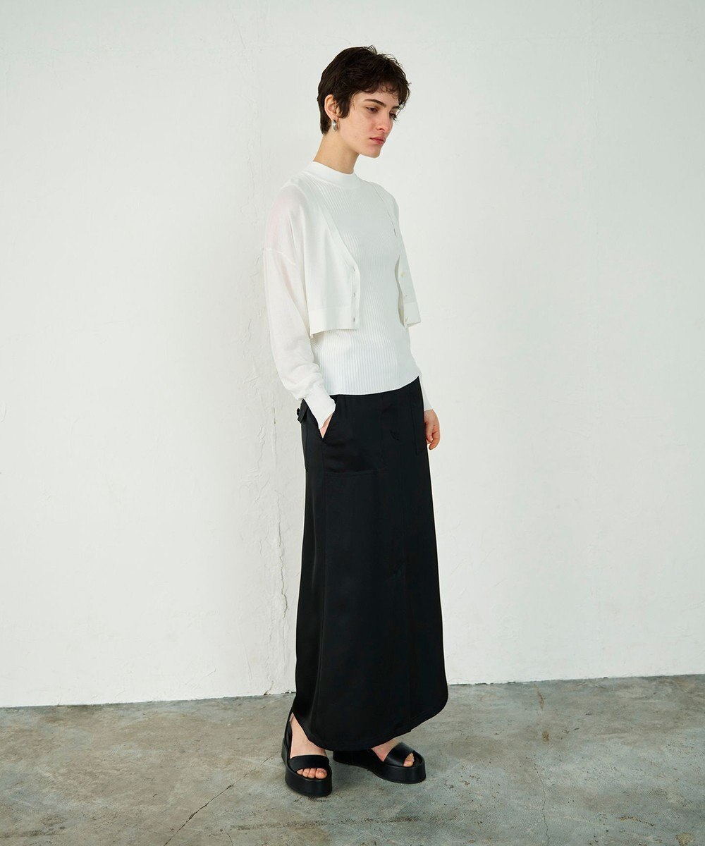 GRACE CONTINENTAL ショートドルマンニットカーディガン 