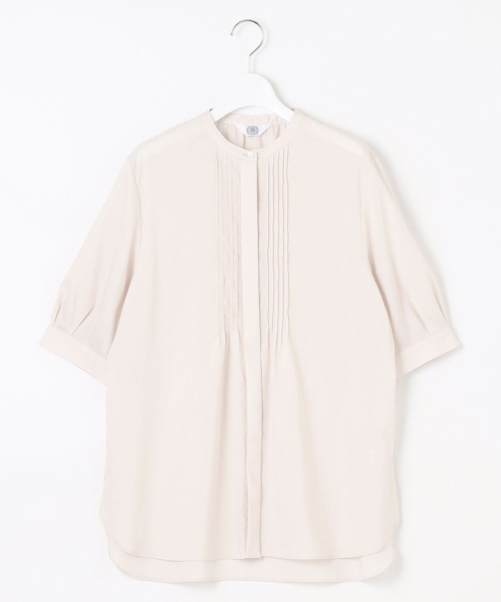 J.PRESS LADIES L 【WEB限定カラーあり・洗える】ラミーポプリン バンドカラー ブラウス 