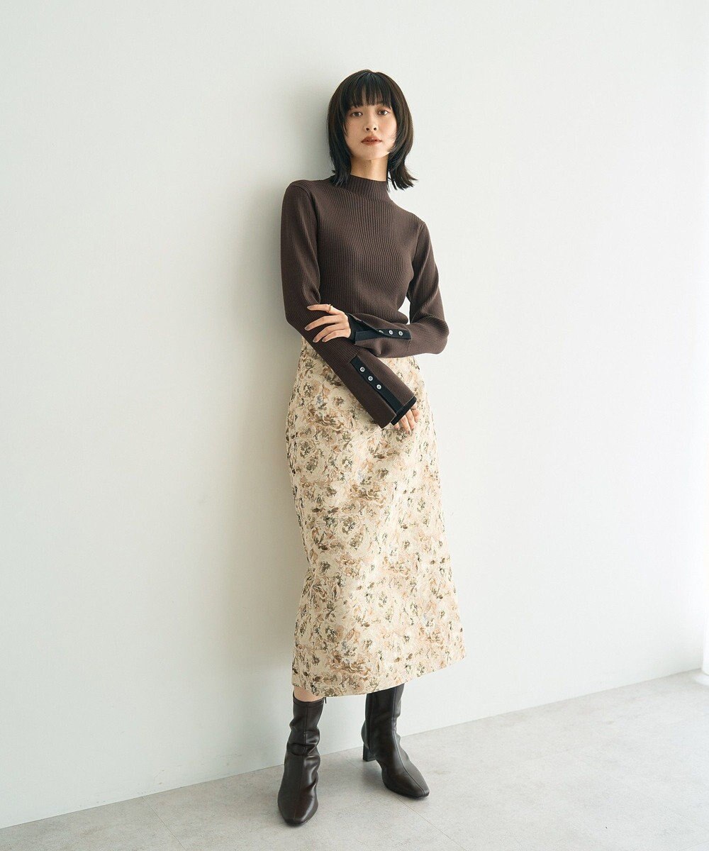 YECCA VECCA ジャガードナロースカート 