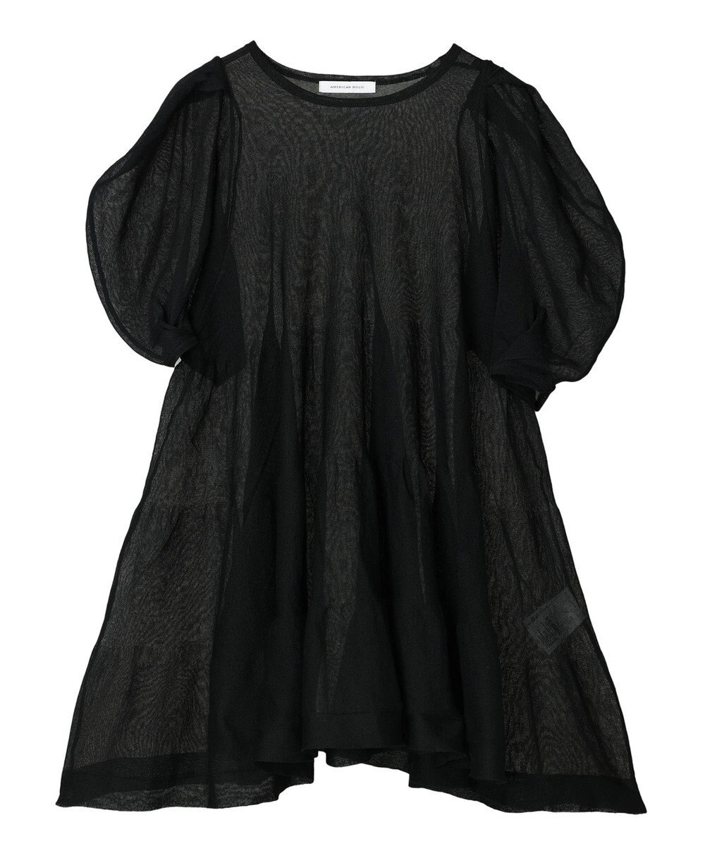 AMERICAN HOLIC ボリュームスリーブティアードニットチュニック 