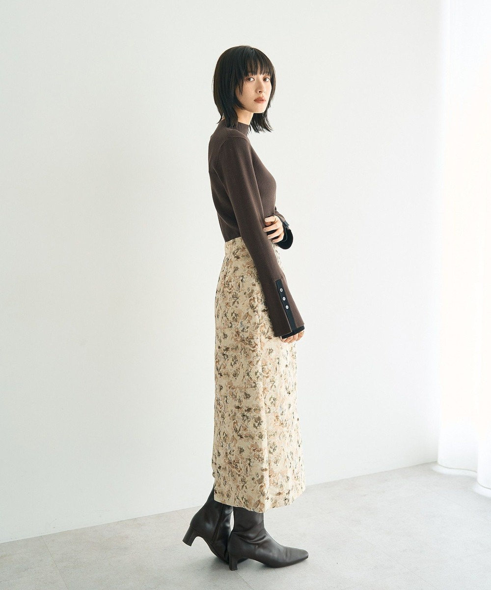 YECCA VECCA ジャガードナロースカート 