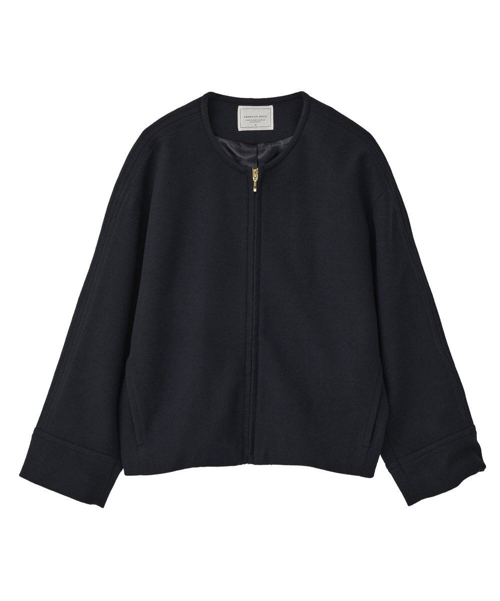 AMERICAN HOLIC 【選べる丈】中空FIBERノーカラーコート 