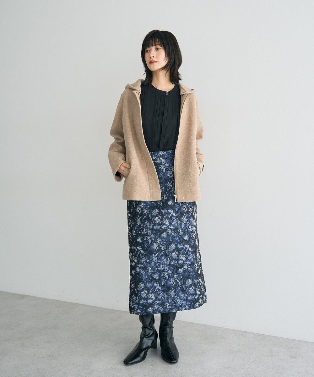 YECCA VECCA ジャガードナロースカート 