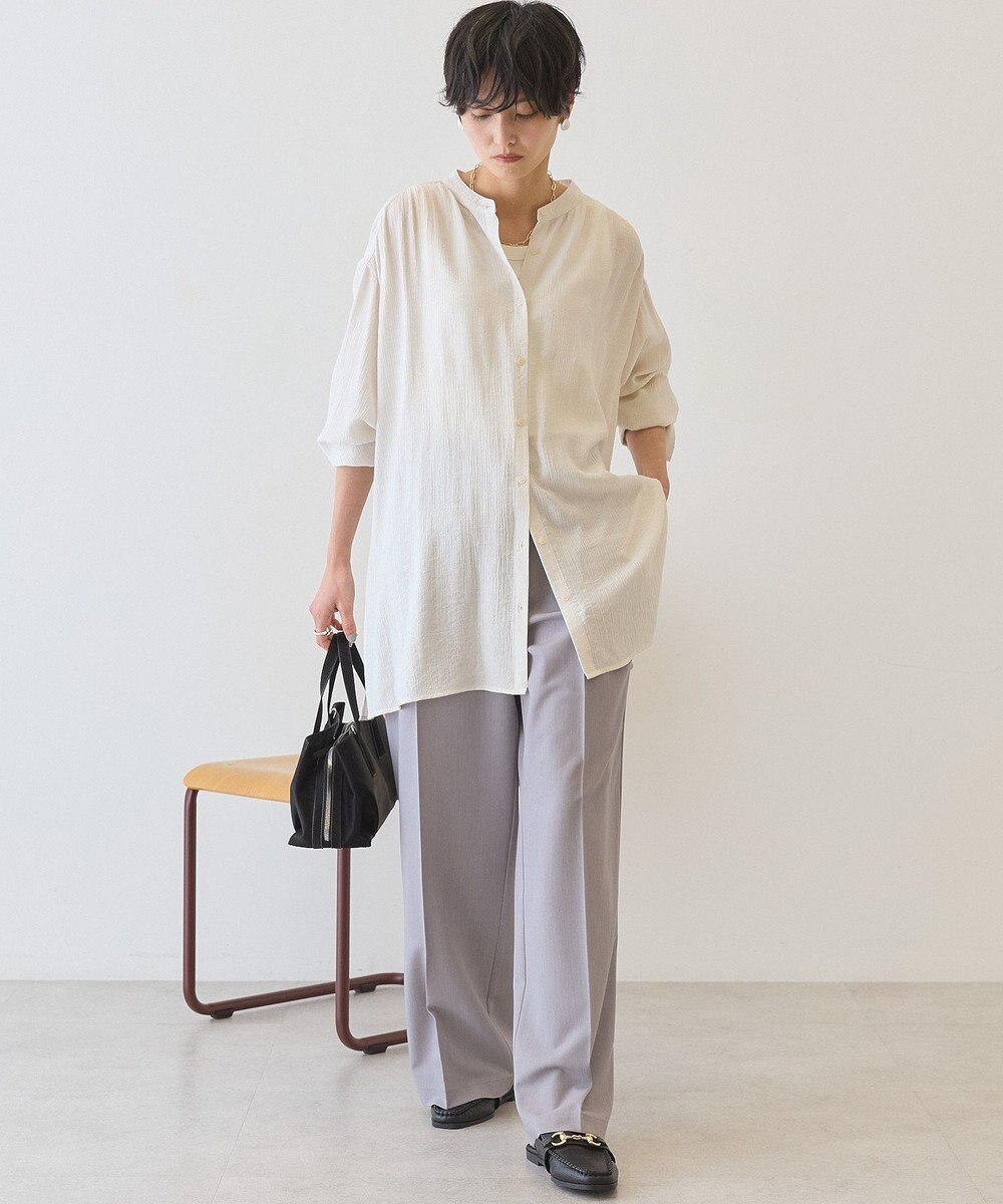 AMERICAN HOLIC 楊柳バンドカラーシャツ 