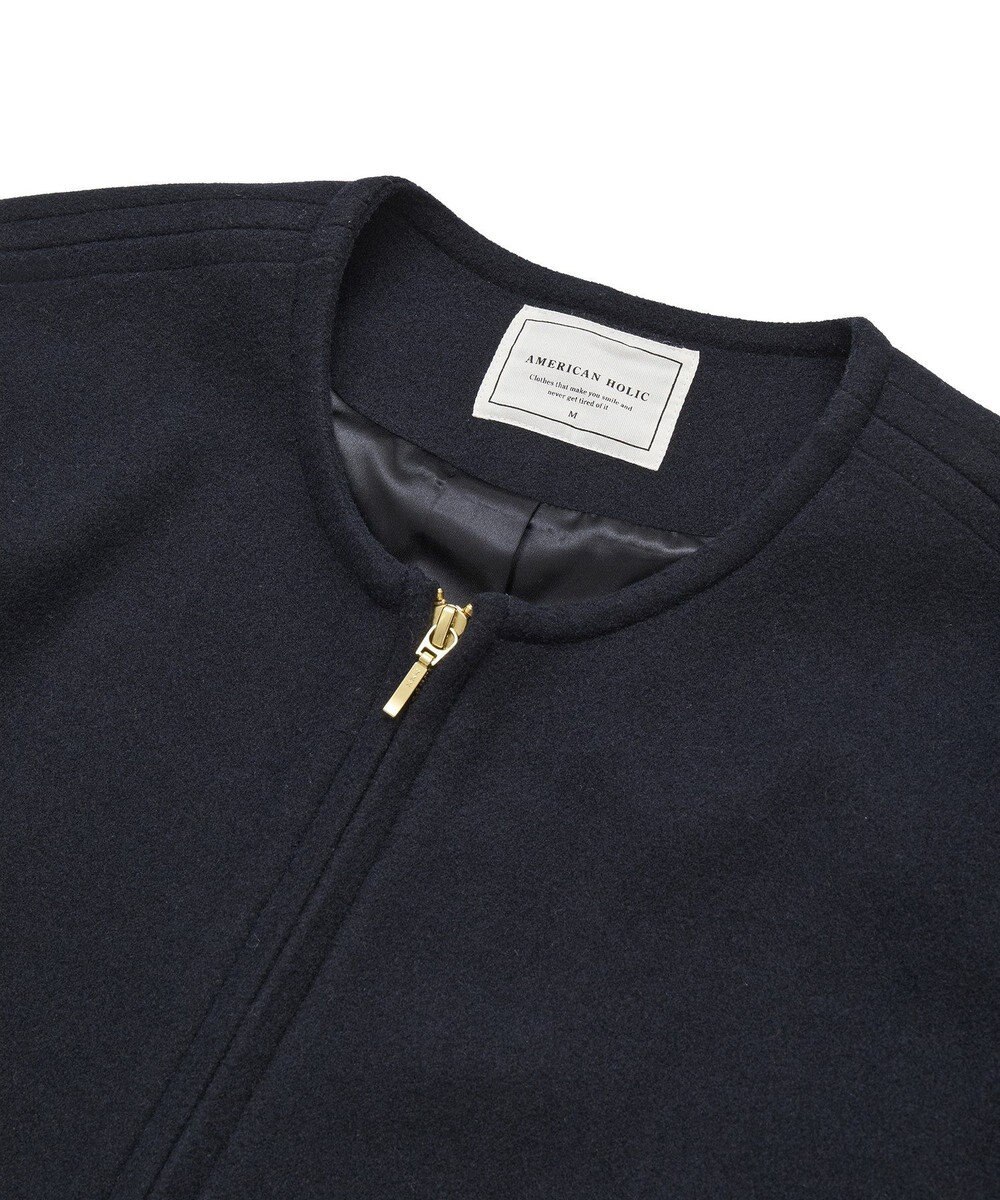 AMERICAN HOLIC 【選べる丈】中空FIBERノーカラーコート 