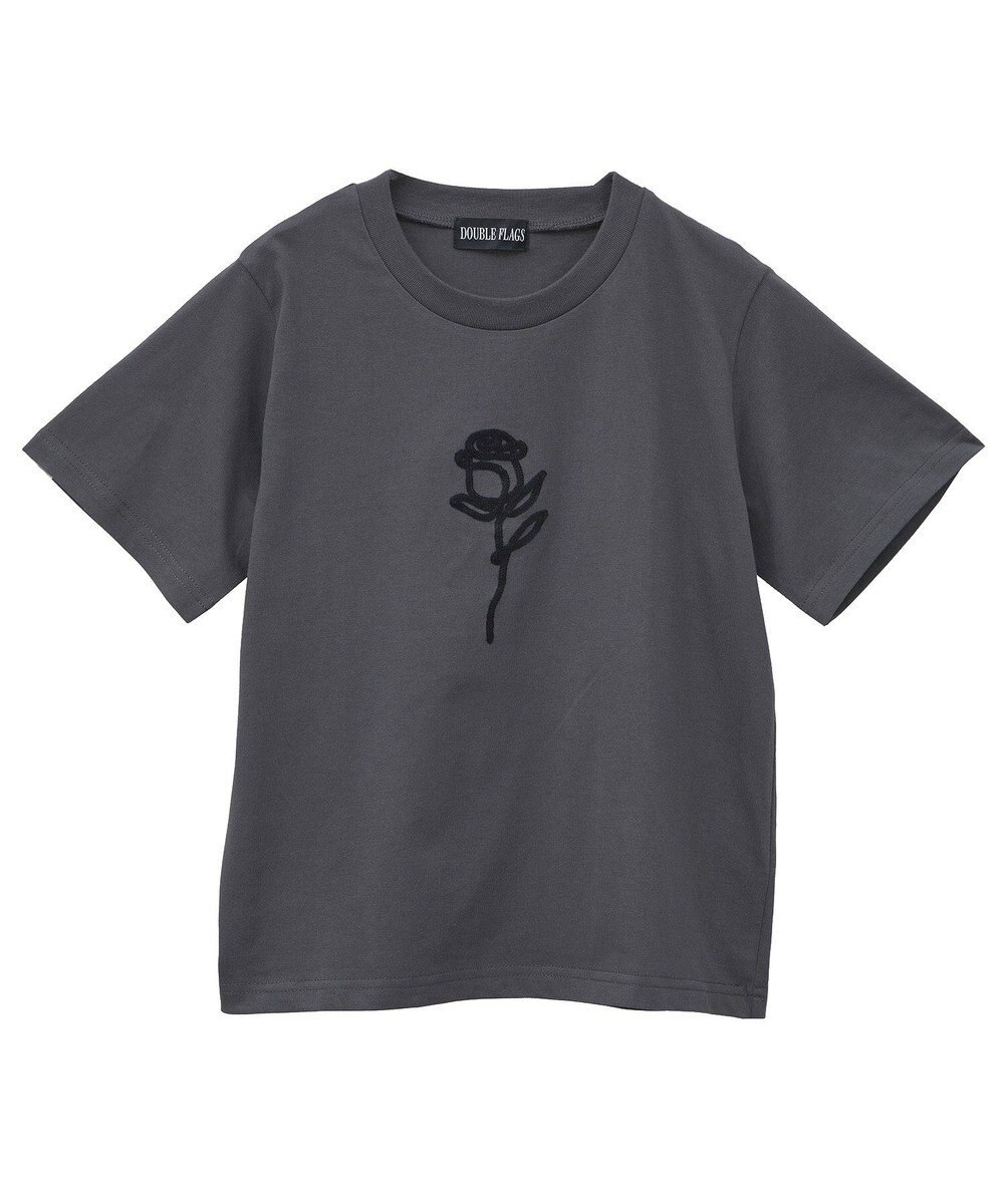 Green Parks ・ＤＯＵＢＬＥ　ＦＬＡＧＳ　ローズチェーン刺繍ＴＥＥ 