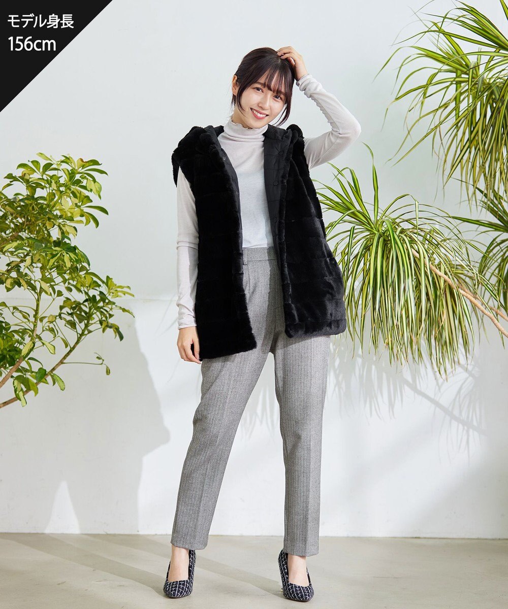 Tiaclasse 【2WAY】着回し自由のリバーシブルキルトフェイクファーベスト 