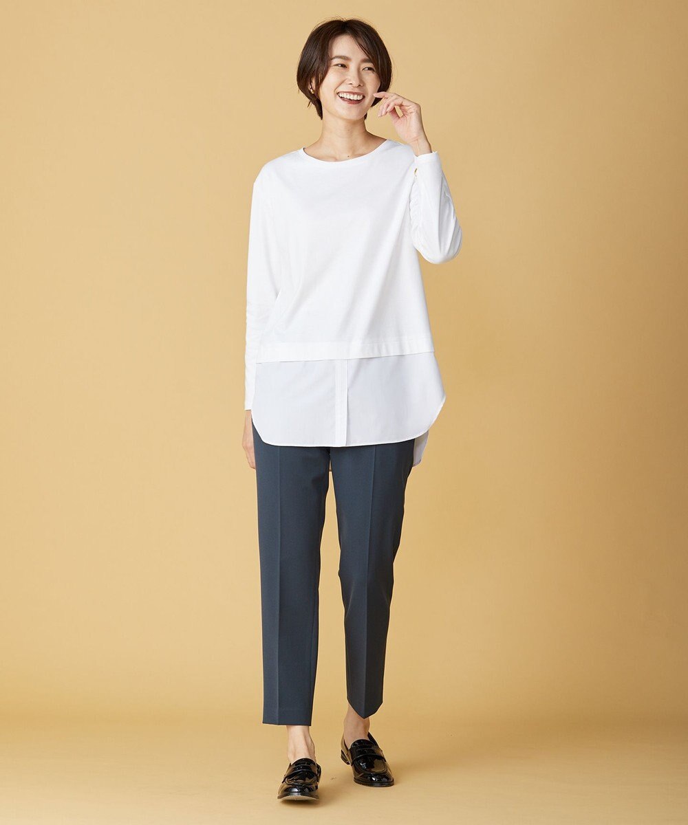 J.PRESS LADIES L 【洗える】アルガンシルク テーパード パンツ 