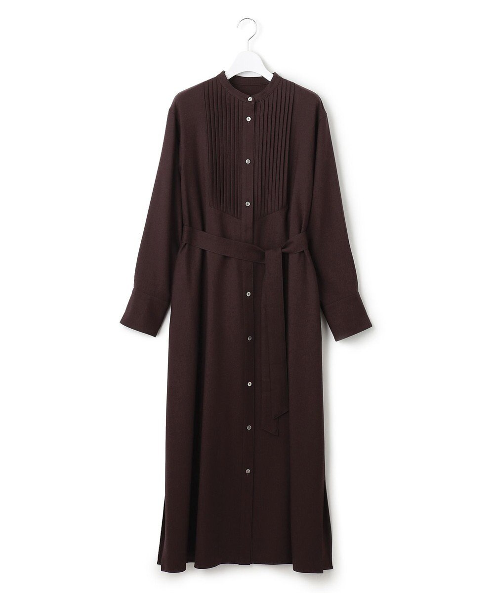 23区 L 【CLASSY.コラボ/洗える】ウールストレッチツイル ピンタック ワンピース 