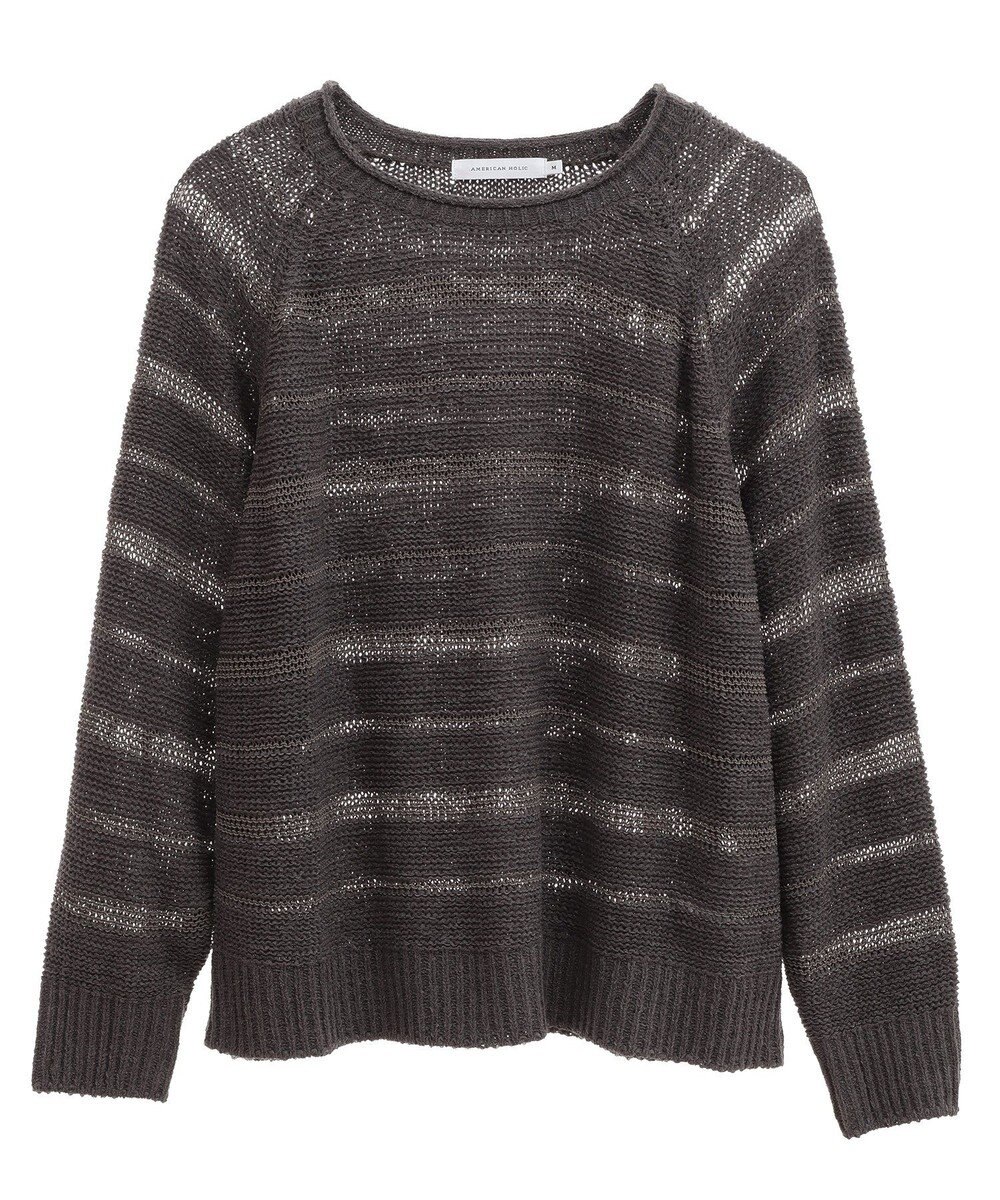 AMERICAN HOLIC 透かし編みニットプルオーバー 