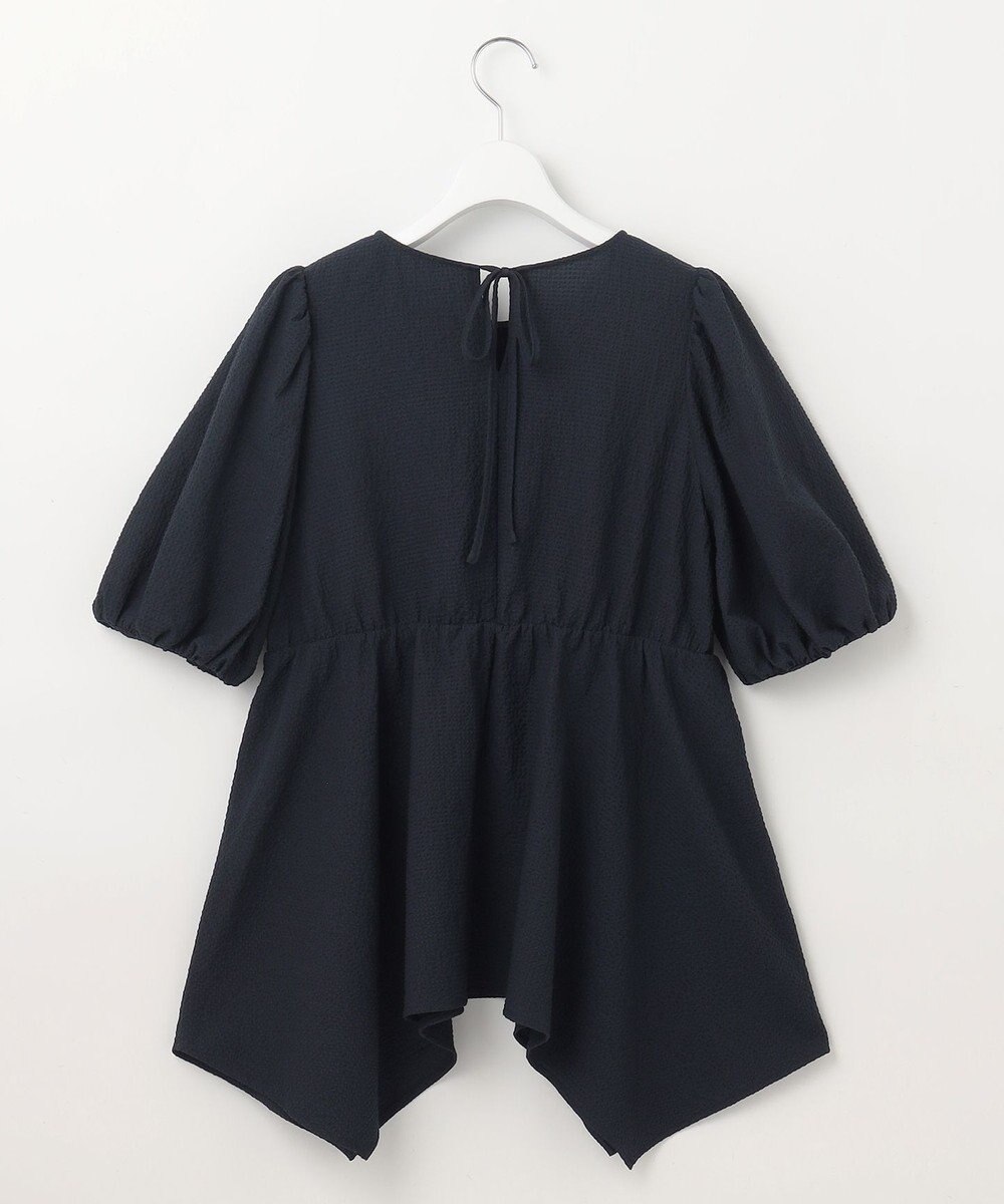 Feroux 【洗える】パフスリーブチュニック ブラウス 