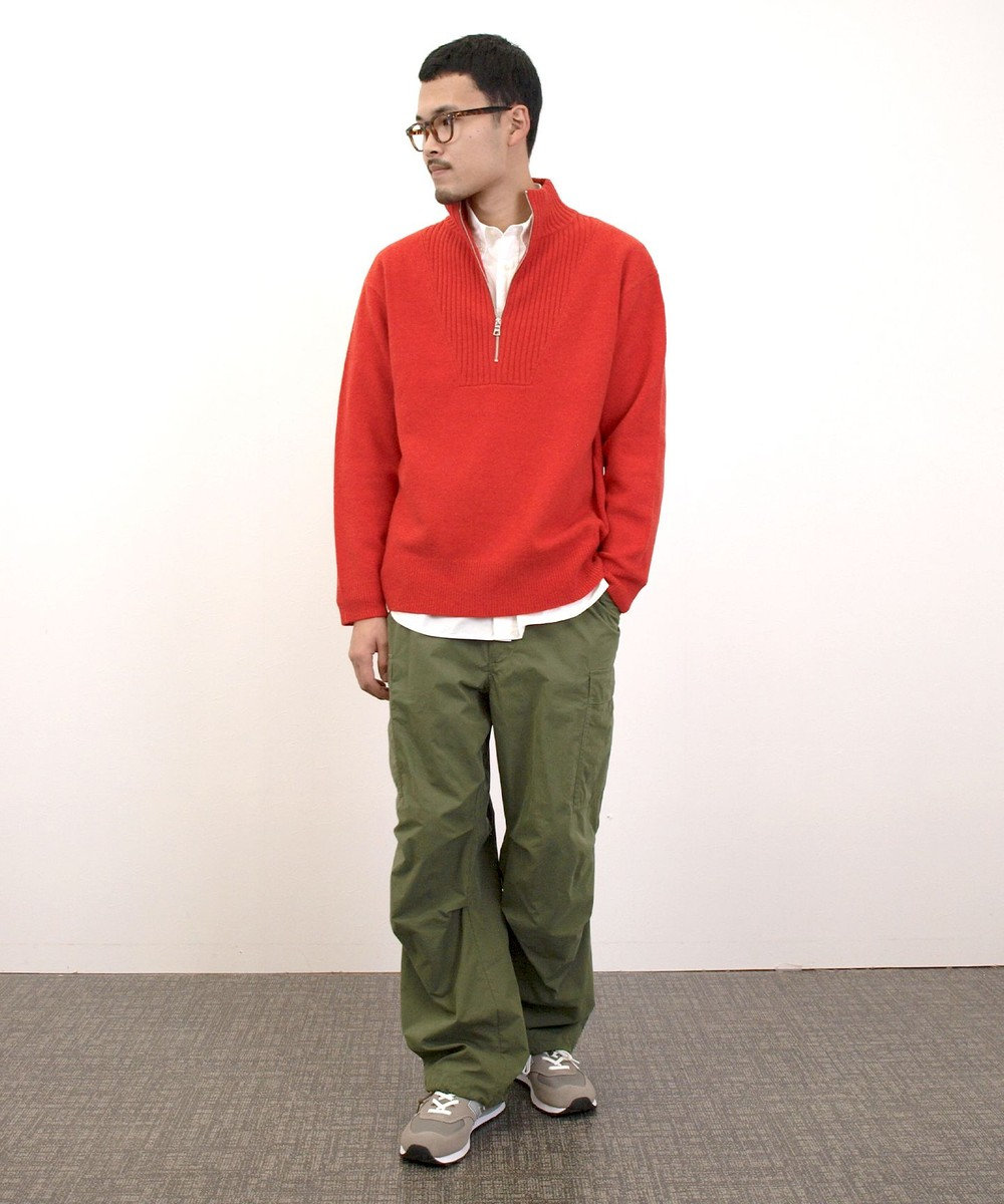 J.PRESS YORK STREET 【UNISEX】:ウールカシミヤ ハーフジップニット 