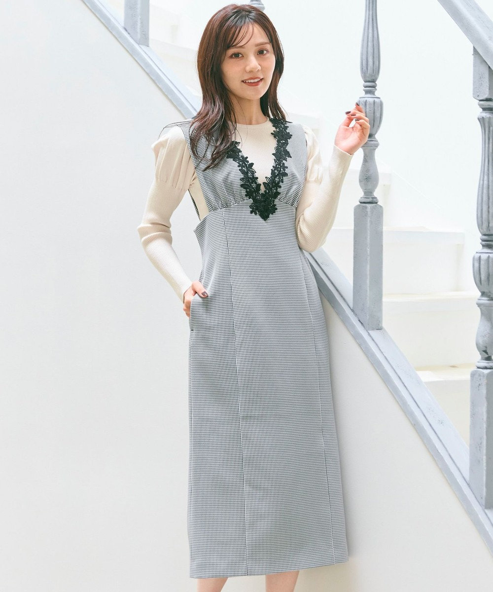 Feroux 美シルエットレース ジャンパースカート 