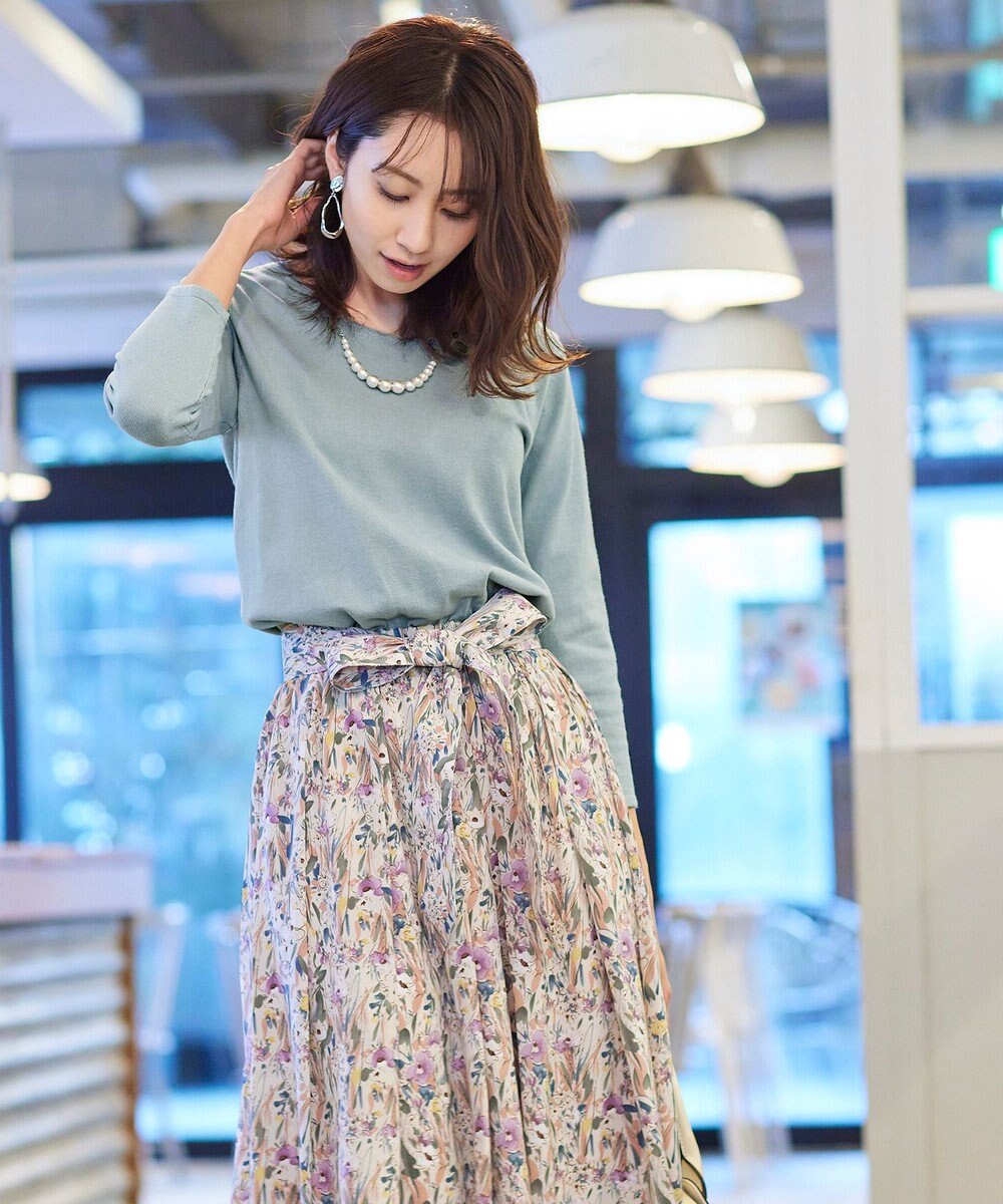 洗える 異素材を組み合わせた花柄ドッキングワンピース Tiaclasse ファッション通販 公式通販 オンワード クローゼット