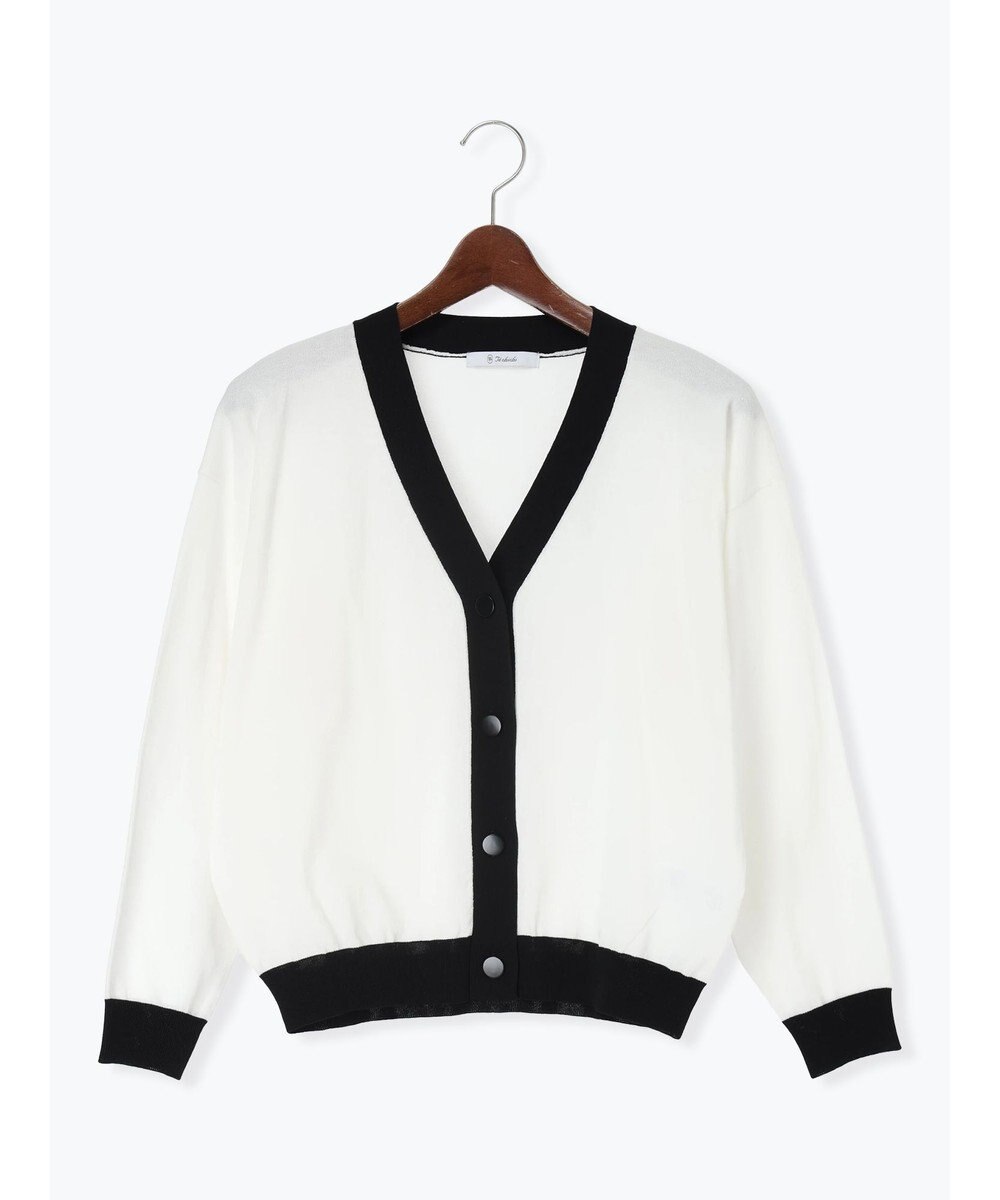 Te chichi 14G綿ポリVネックカーディガン 