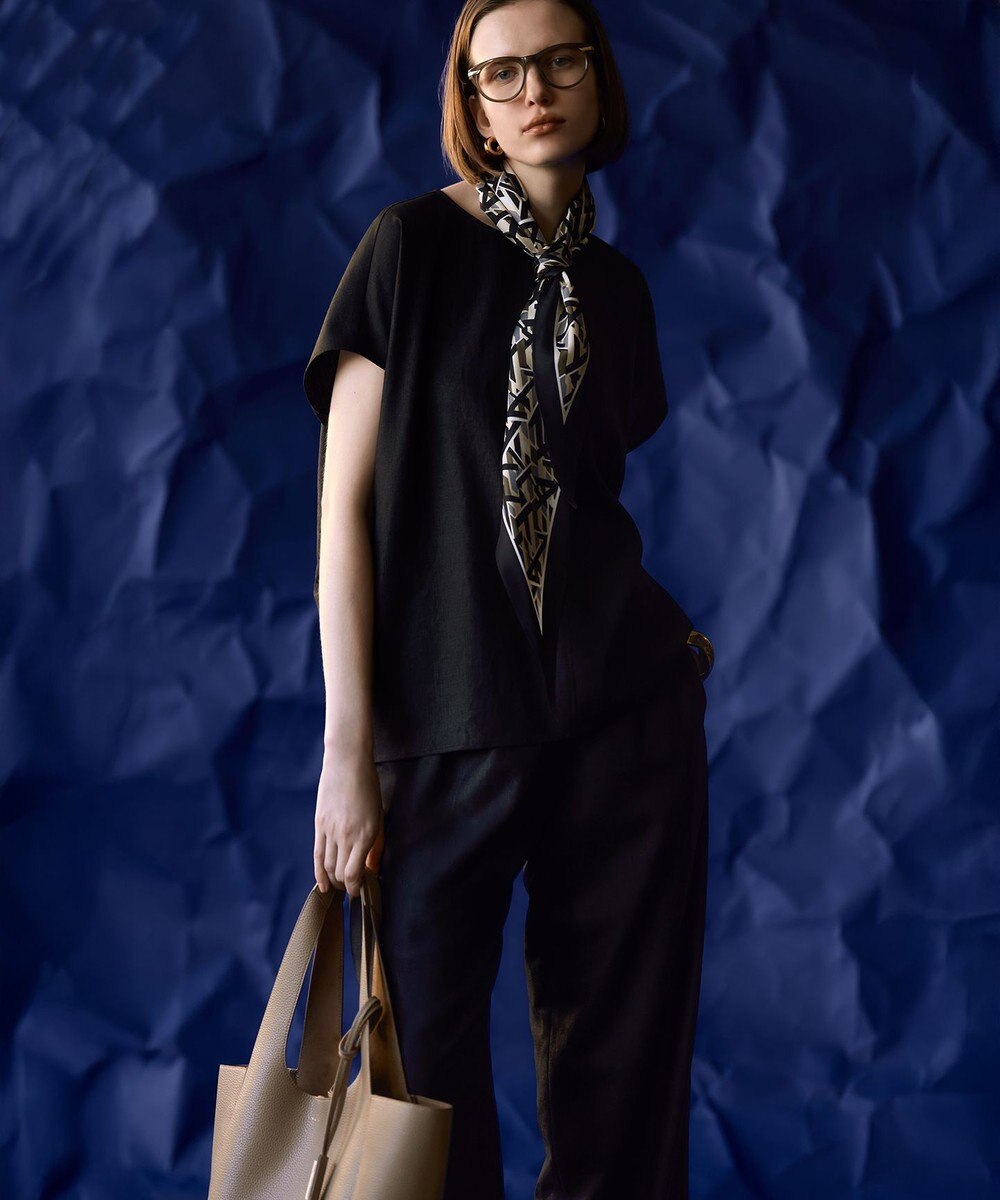 23区 L 【洗える】トリアセスラブストレッチ ワイド パンツ 