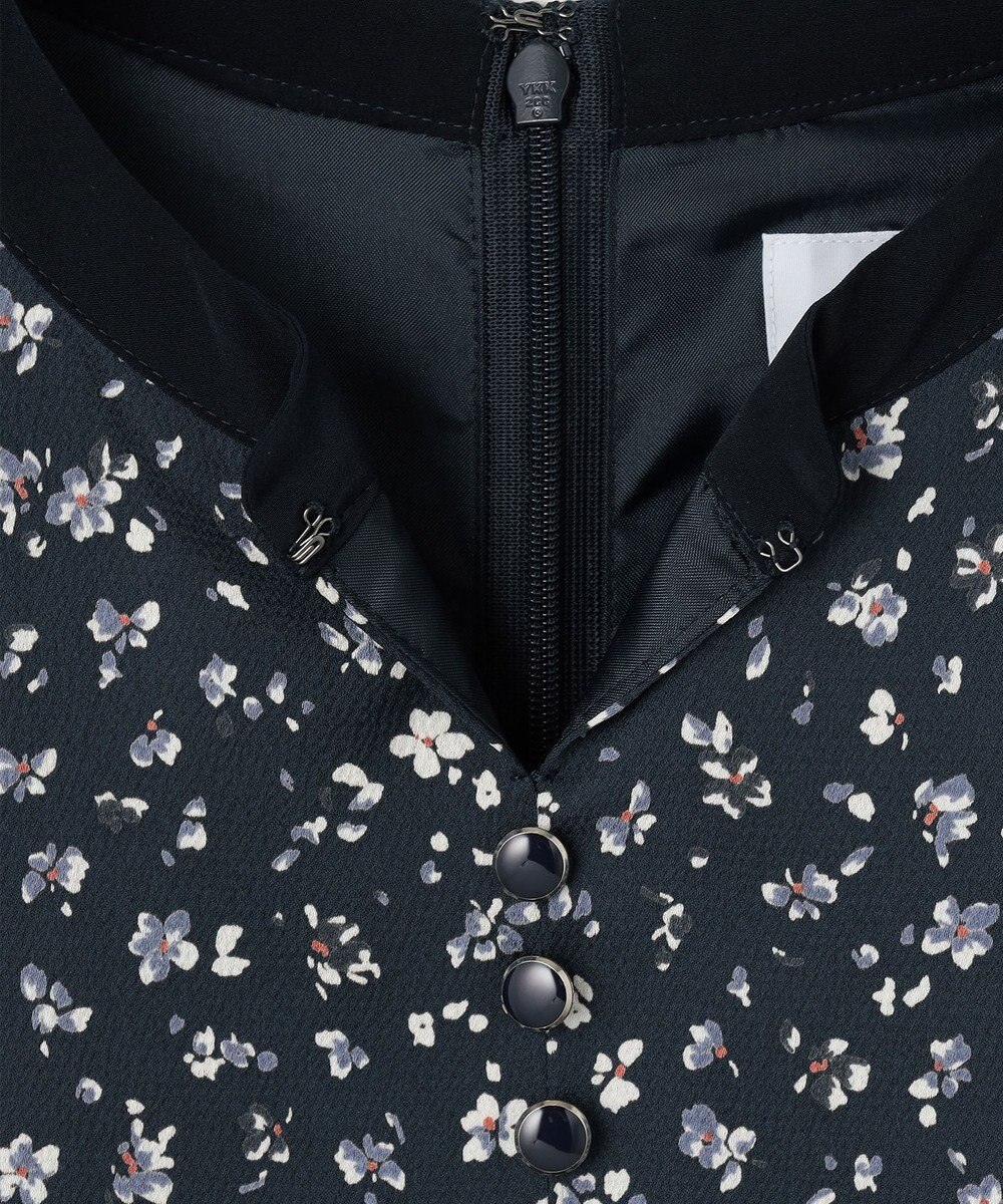 J.PRESS LADIES L 【洗える】スパンウェーブフラワープリント ワンピース 