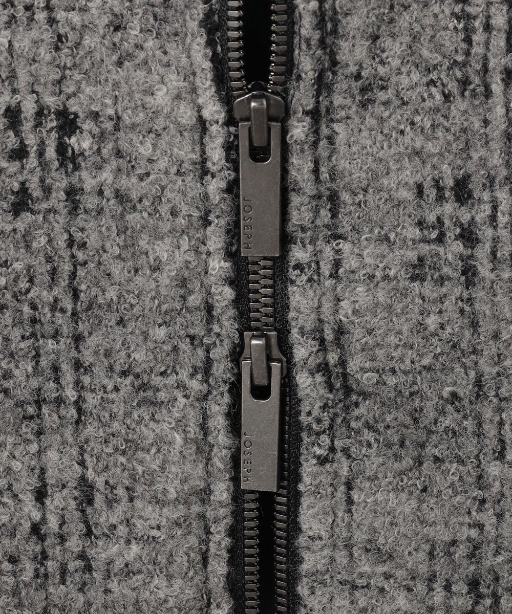 JOSEPH HOMME レザーブロックブークレ　ブルゾン 