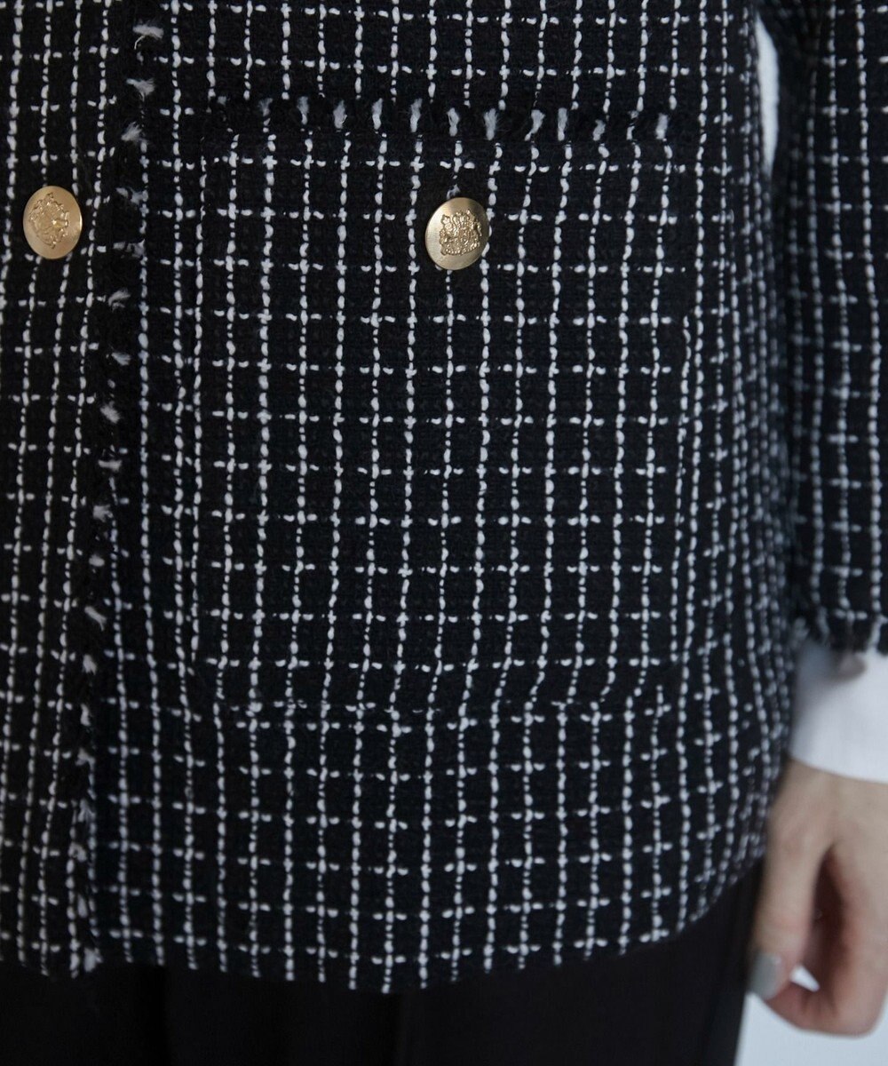 WEGO 【ANGIE VINTAGE/オケージョン対応 / セレモニー対応】ノーカラー ツイードジャケット 