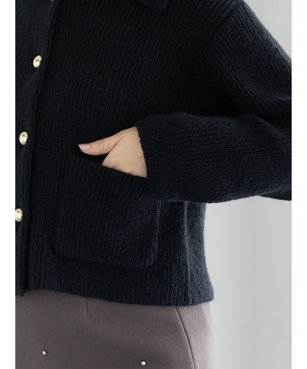 Te chichi フラットカラーメタル釦ニットジャケット《2025winter catalog item》 