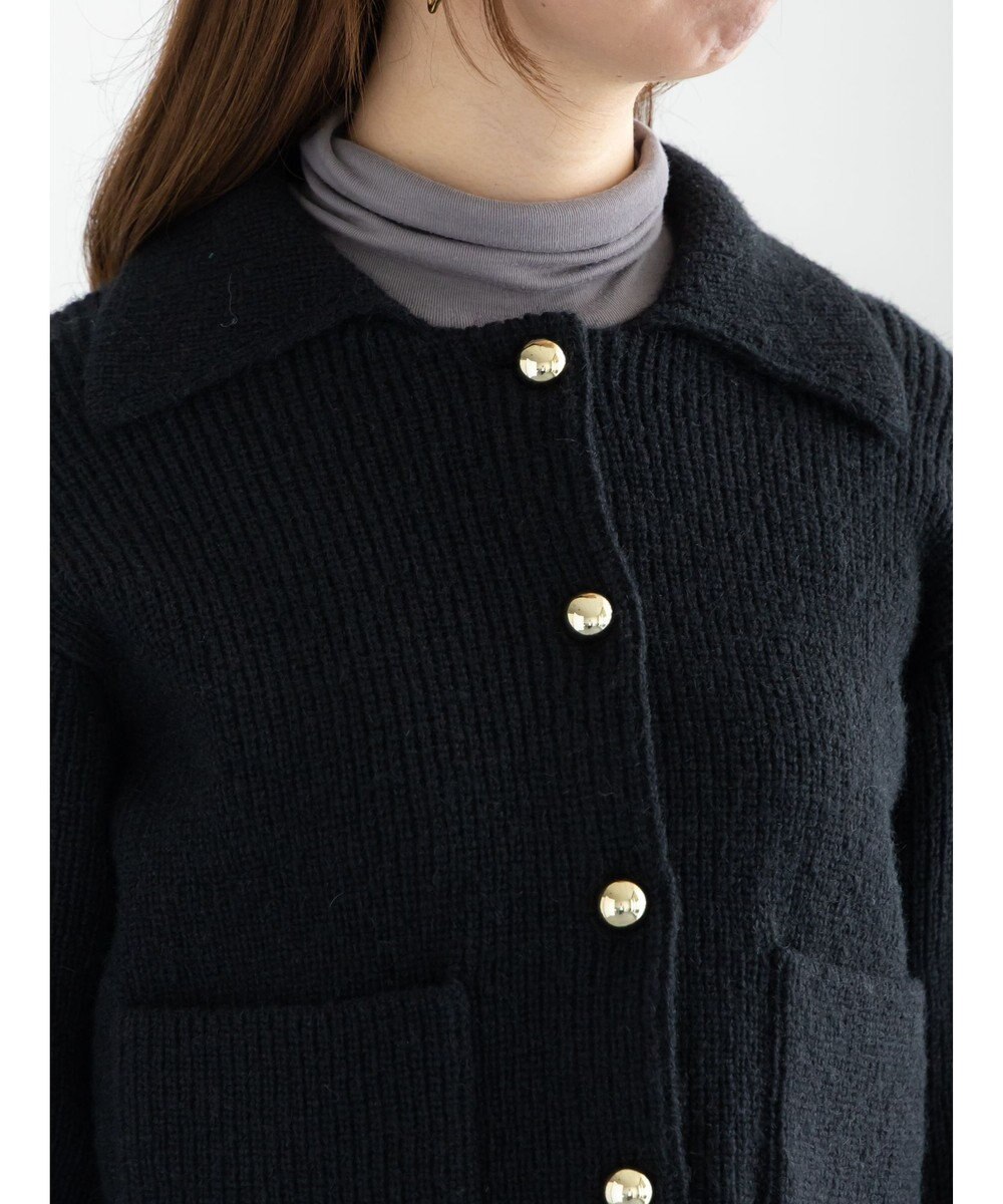 Te chichi フラットカラーメタル釦ニットジャケット《2025winter catalog item》 