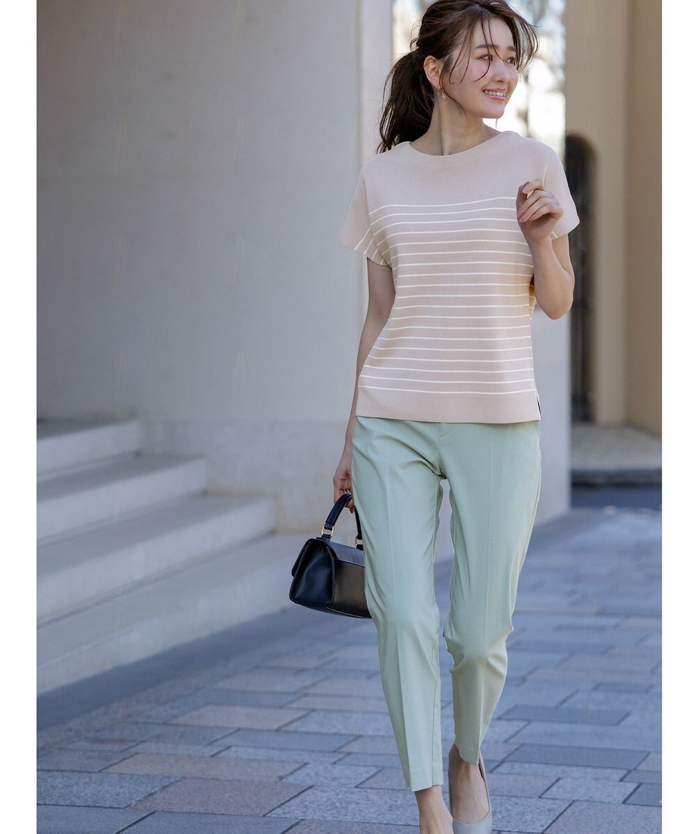 ANY SIS L 【ストレッチ・接触冷感・撥水・UVカット・洗える】エアリーストレッチ テーパードパンツ 