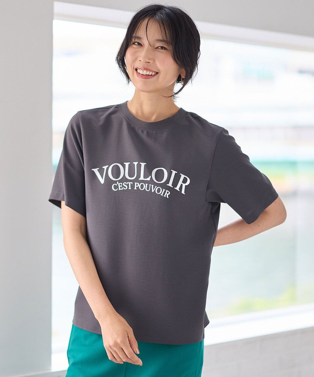 any FAM 【WEB限定/UVカット/吸水速乾/接触冷感】ジョーゼットロゴ半袖Tシャツ チャコール