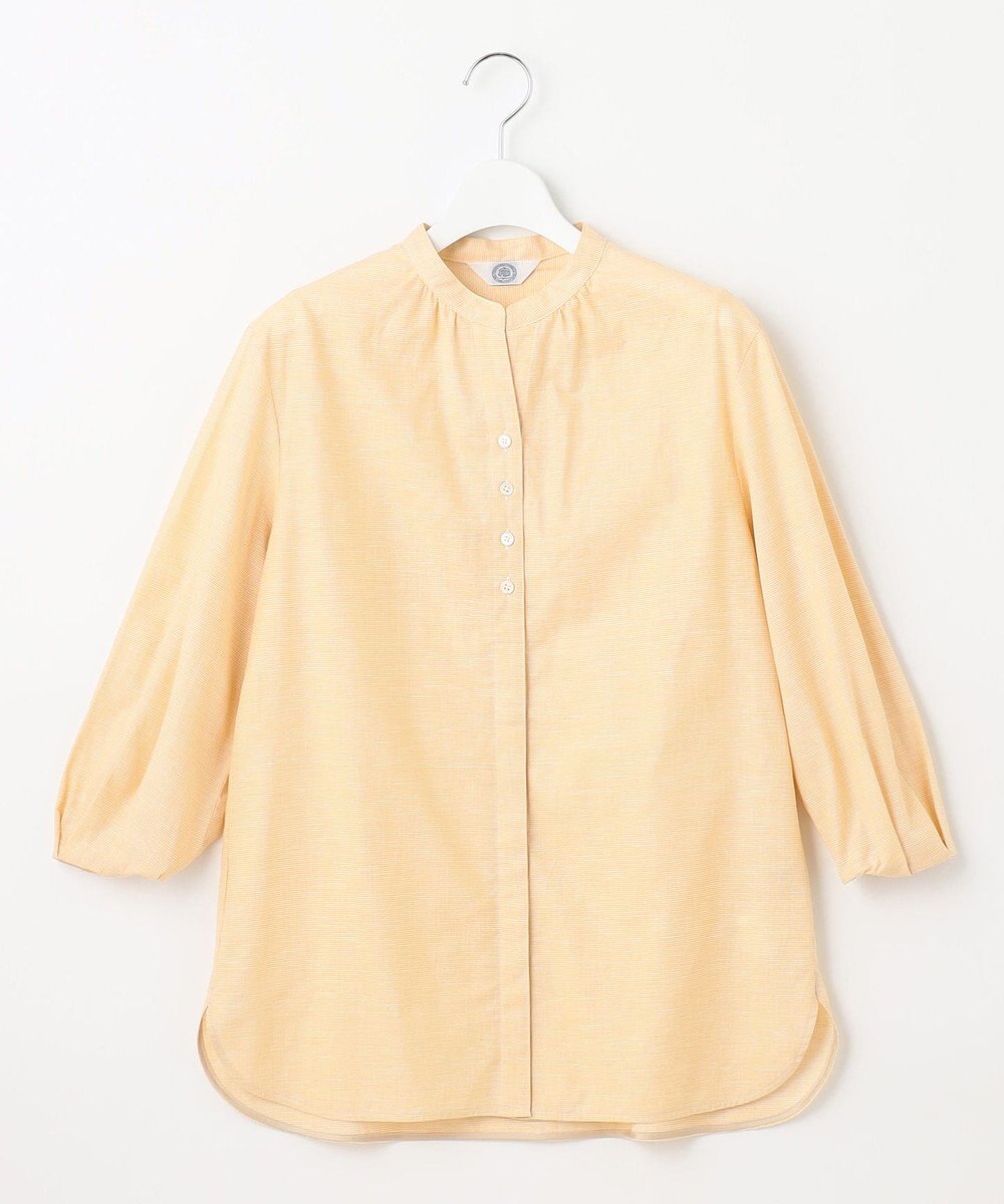 J.PRESS LADIES 【洗える・吸水】 BEZピンチェック スタンドカラー ブラウス 