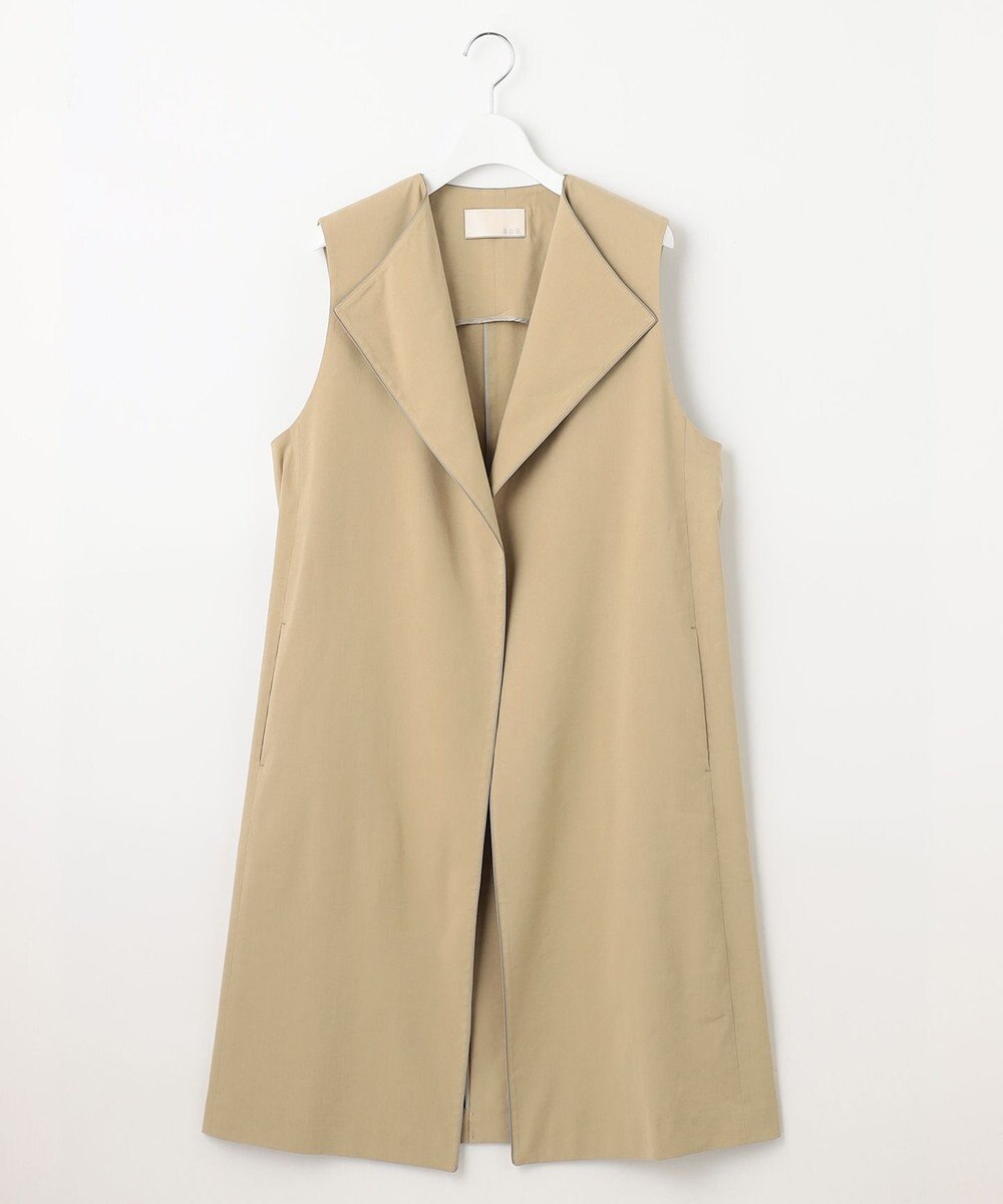 自由区 L 【洗える】テンセルリネンストレッチ ジレ 