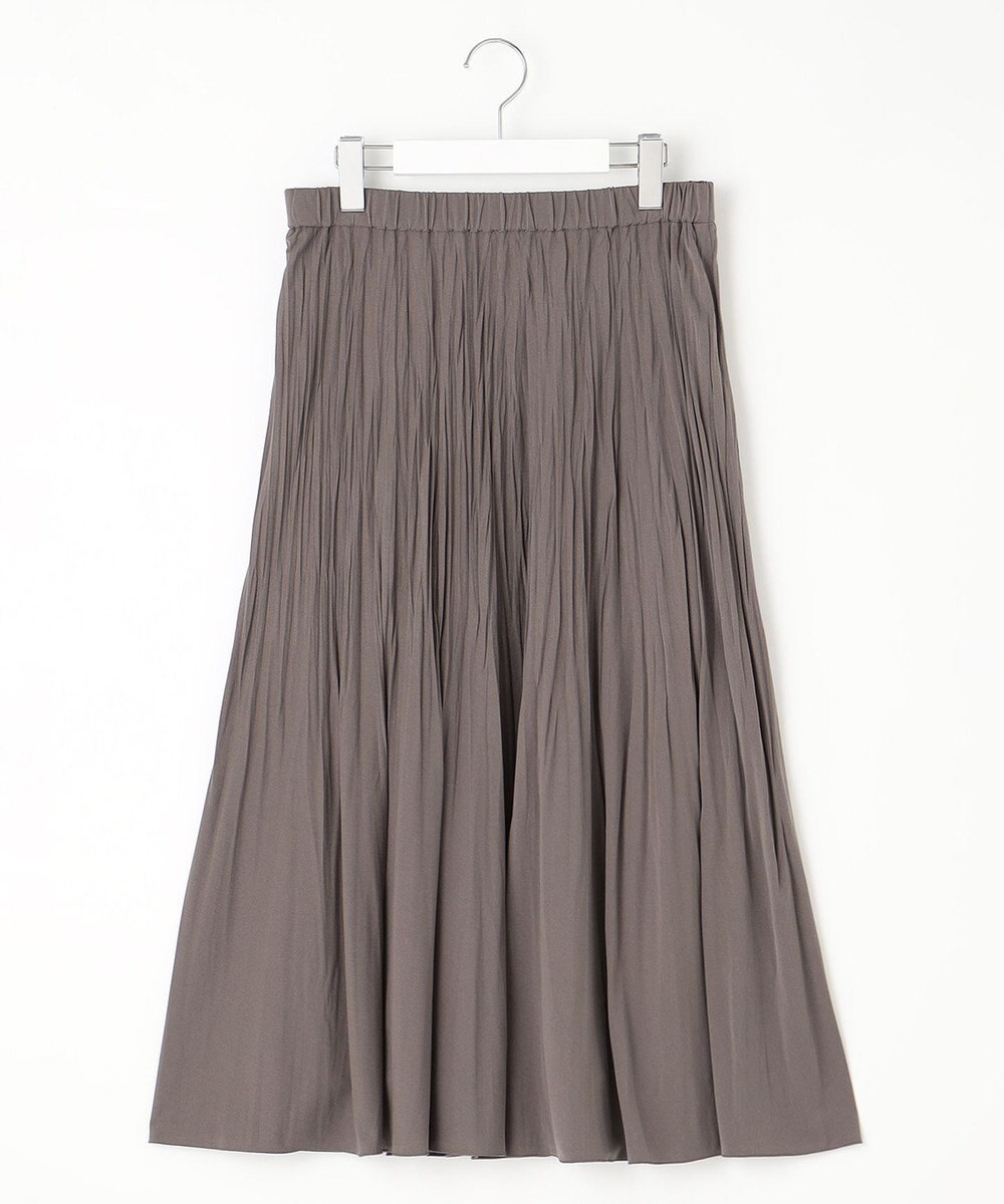J.PRESS LADIES L 【洗える】パウダリージャージー ランダムプリーツ スカート 