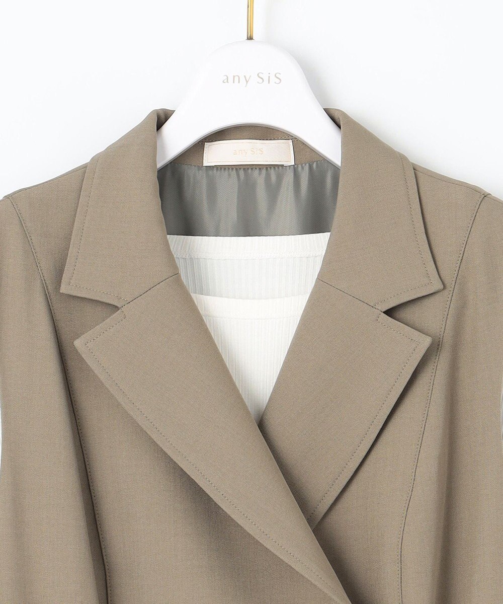 ANY SIS L 【2SET】プリーツコンビトレンチワンピース セット 
