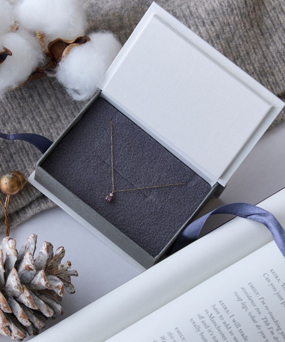 Phoebe 【K10】ジュエルラックネックレス　アメジスト/2月誕生石/天然石/全長:40cm 