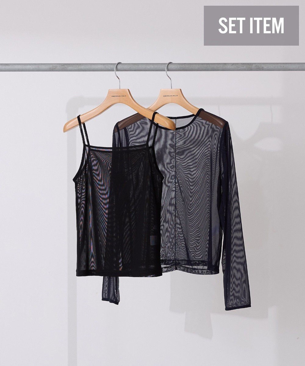 AMERICAN HOLIC 【２点セット】チュールキャミレイヤードトップス 