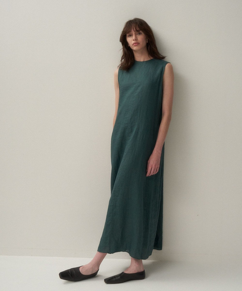 ATON NATURAL DYED LINEN LAWN | タックドレス 