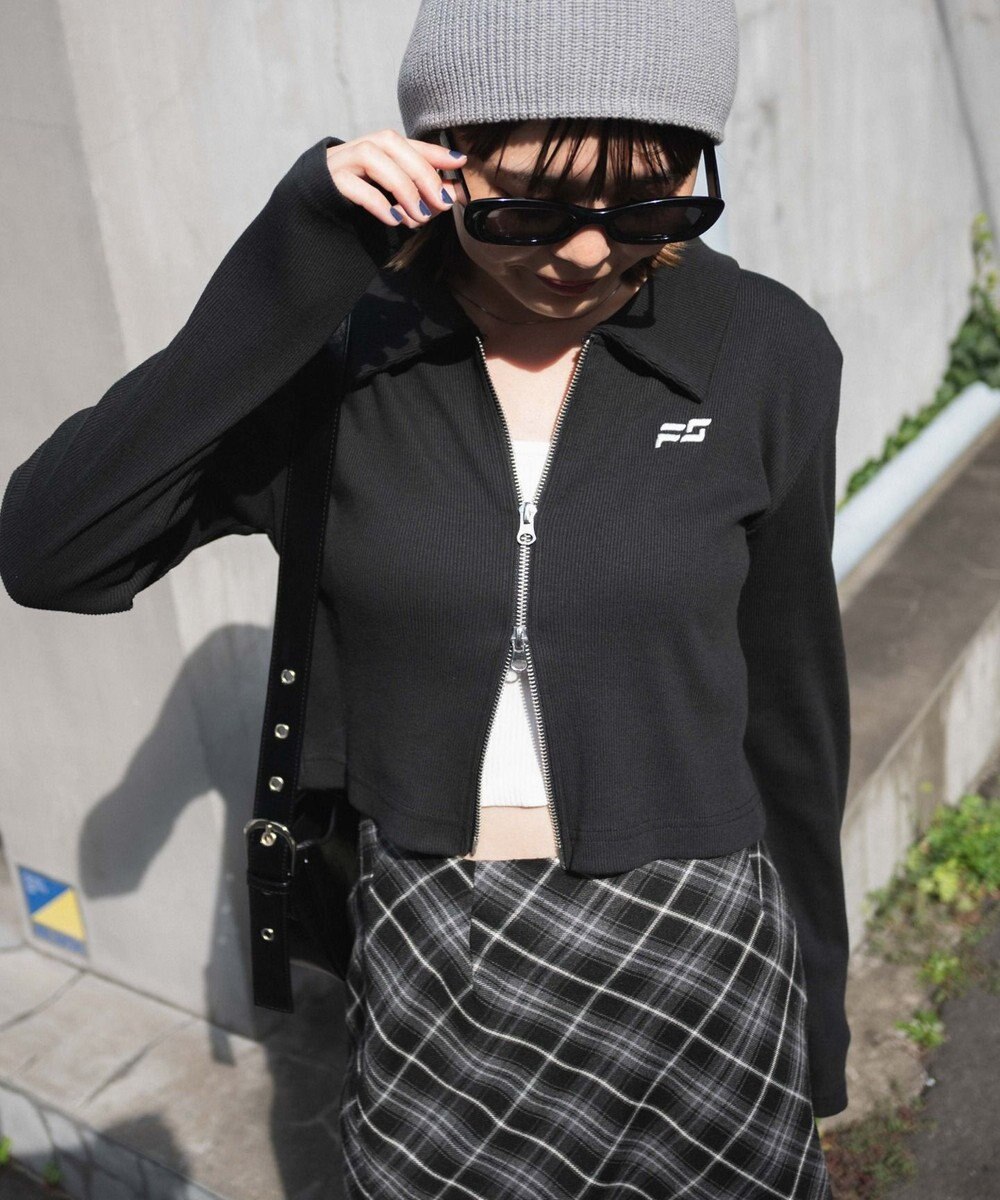 WEGO ヴィンテージウォッシュWZIPトップス 