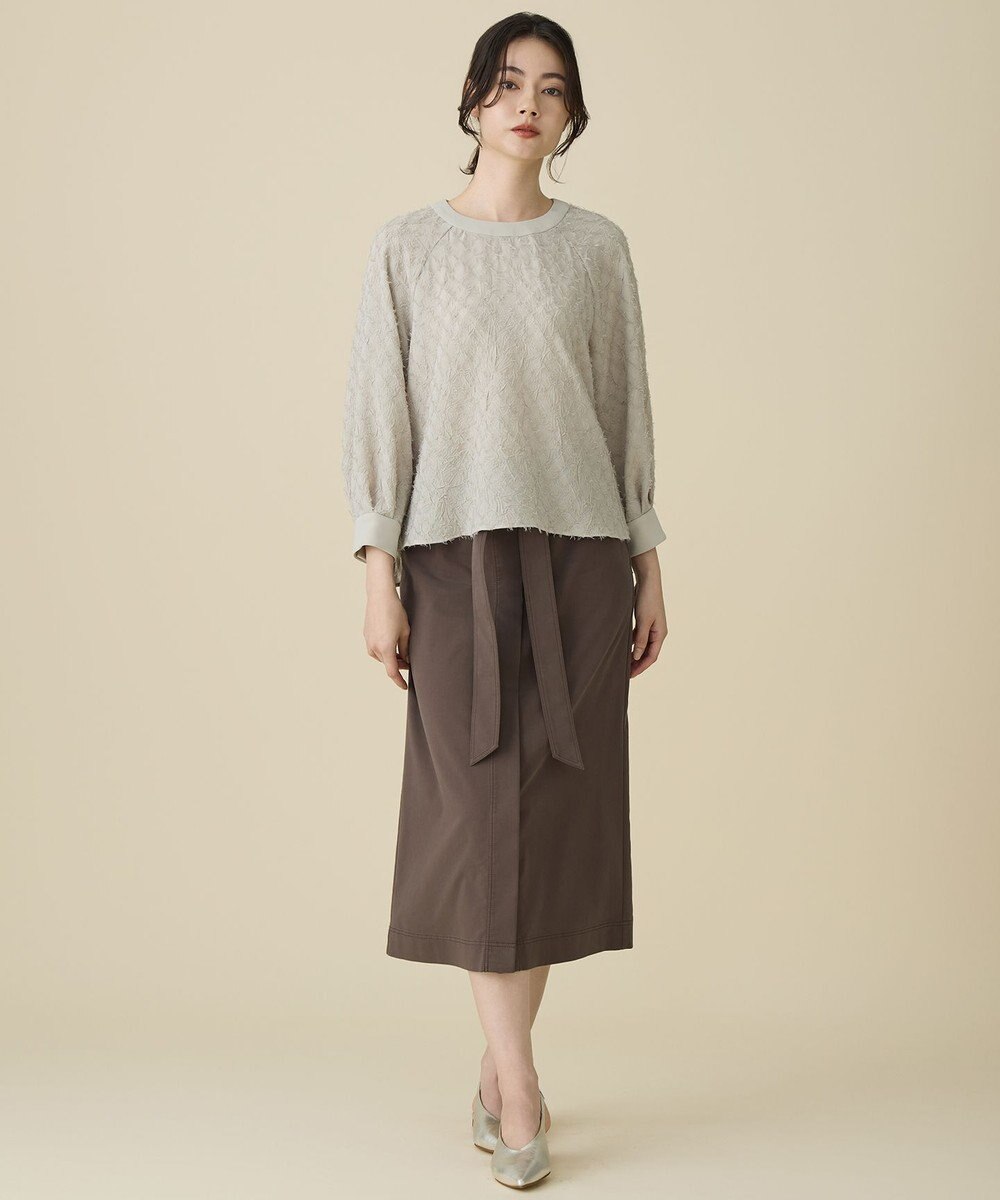 自由区 L 【セットアップ対応】ワッシャーカットジャカード ブラウス 