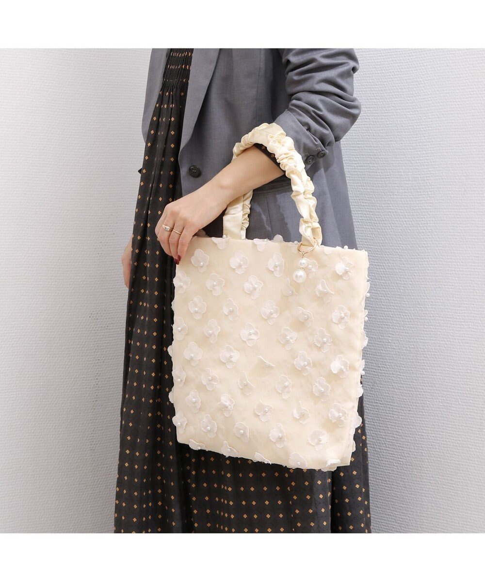 UNBILLION カシュカシュ cachecache / 3Dフラワー刺繍トート 