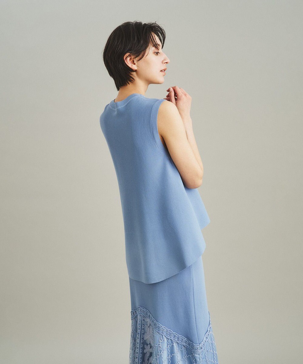 GRACE CONTINENTAL フラワーコードニットトップ 