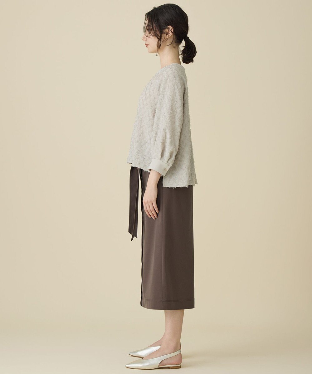 自由区 L 【セットアップ対応】ワッシャーカットジャカード ブラウス 