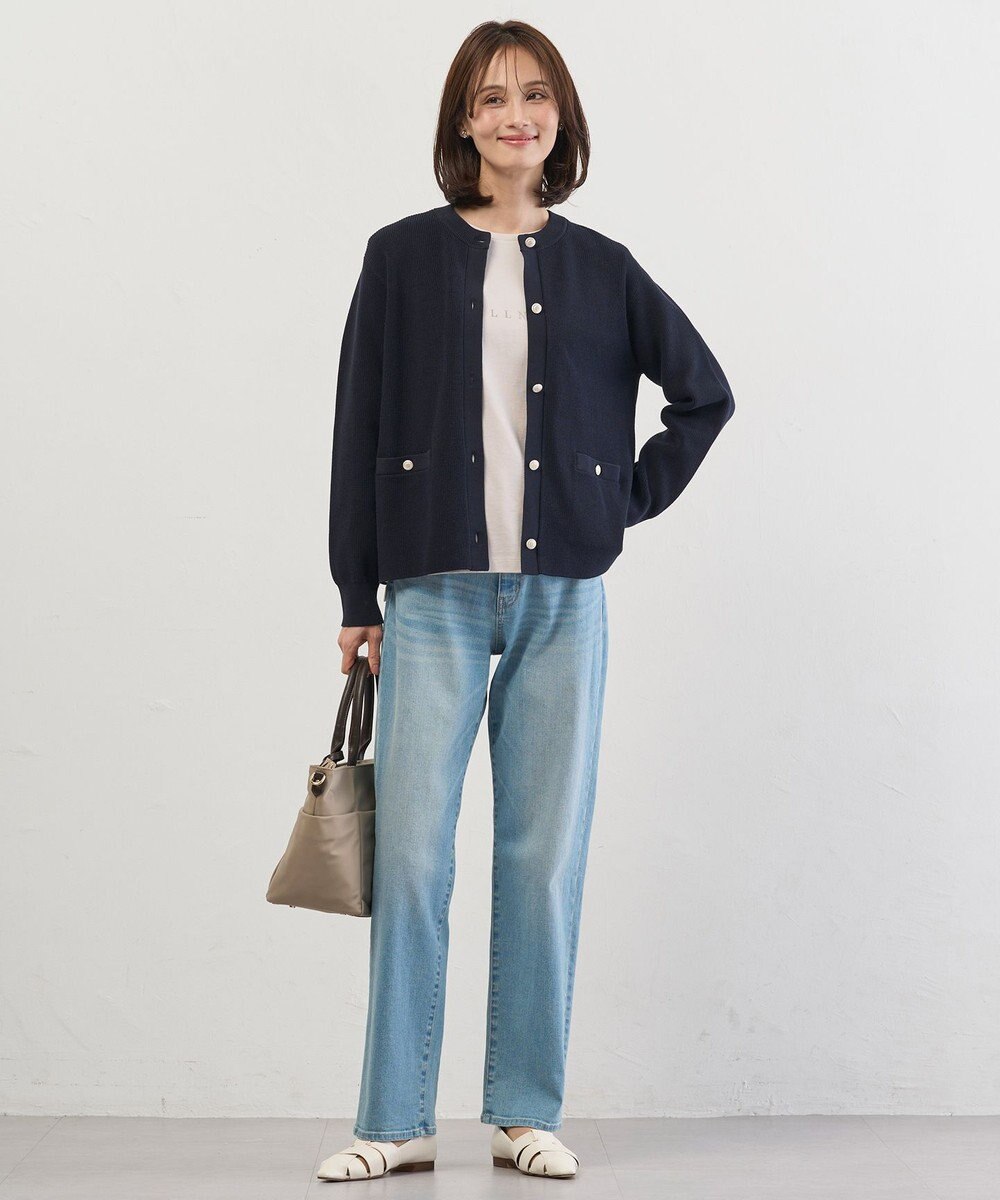 J.PRESS LADIES S ORGANIC GASS COTTON クルーネック カーディガン 