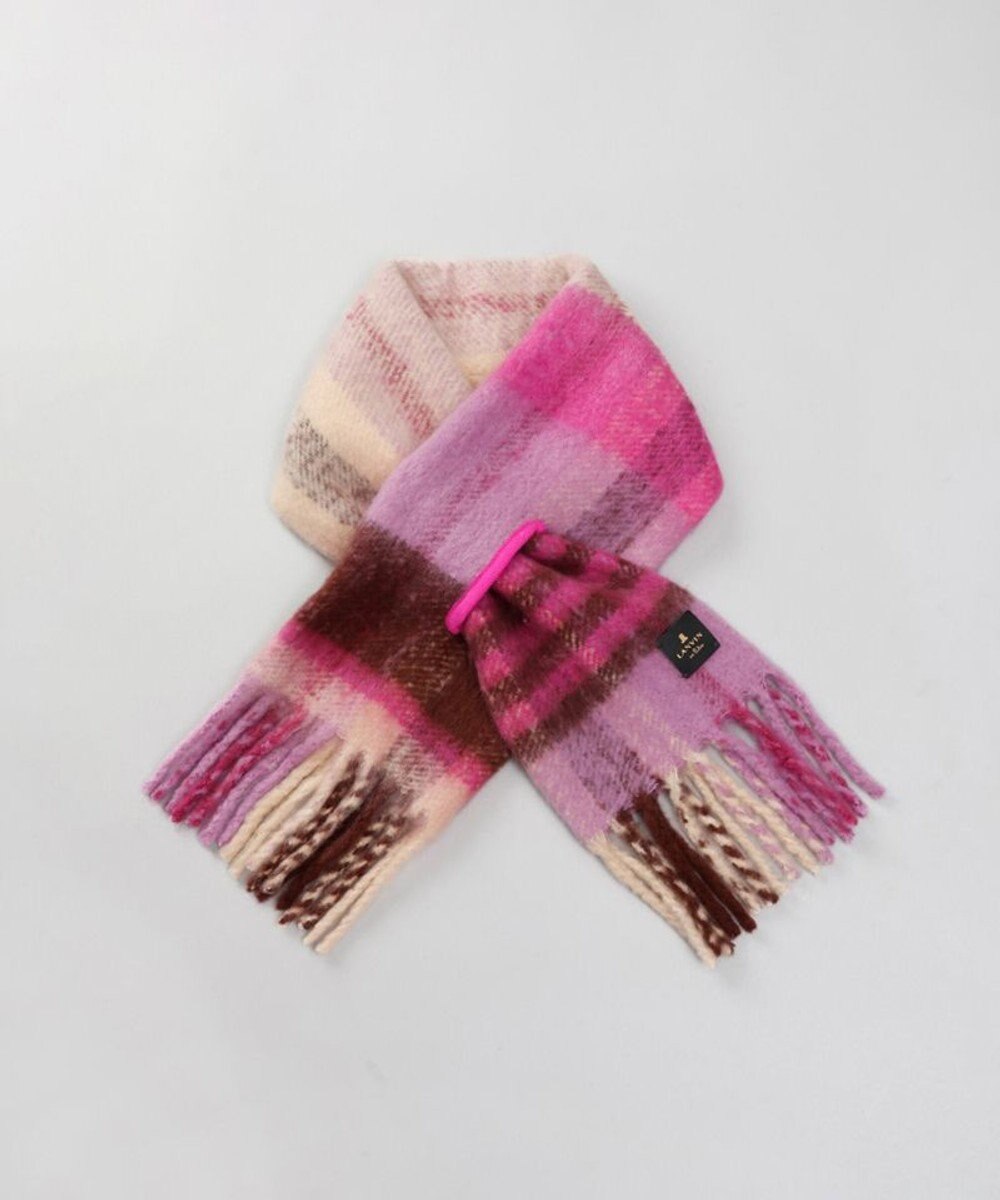 AURORA 【 LANVIN en Bleu （ランバン オン ブルー）】モコモコマルチカラーチェックマフラー 