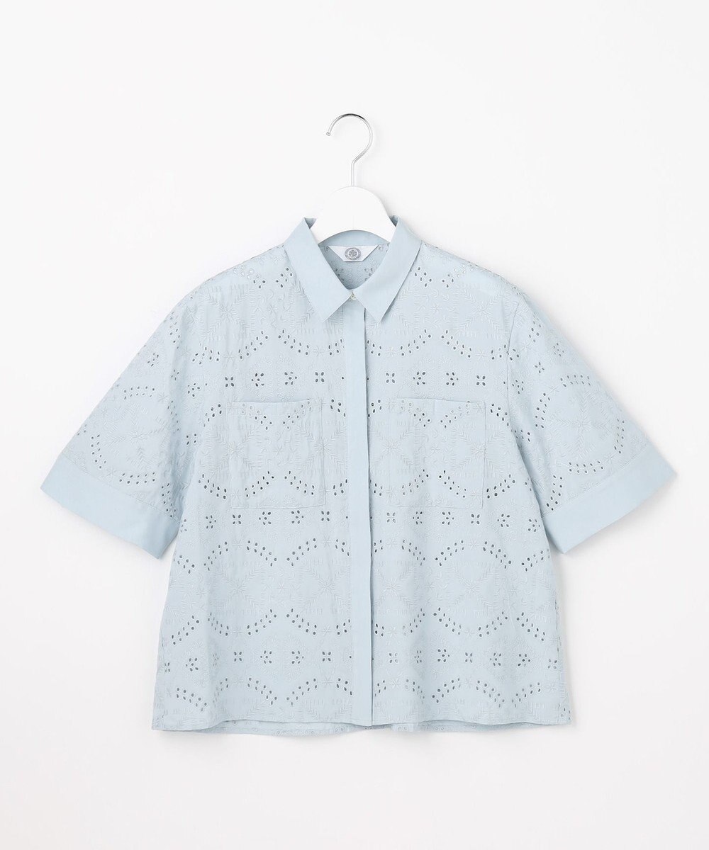 J.PRESS LADIES L 【一枚で着映え】エンブロイダリー ボクシーシャツ 