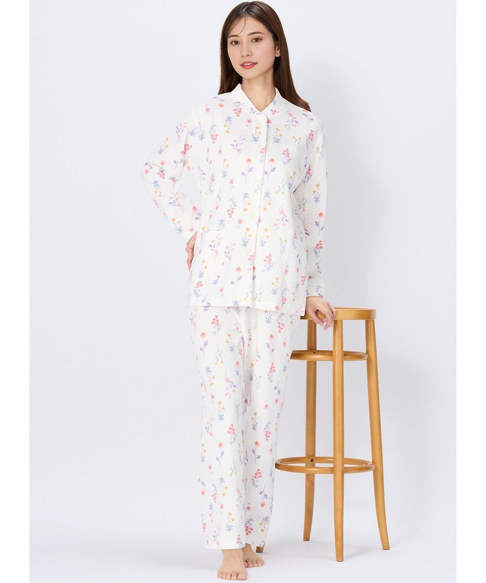 Wing パジャマ 綿混(本体) あったか 冬 長袖 長ズボン レディース EP6021 ウイング／ワコール 