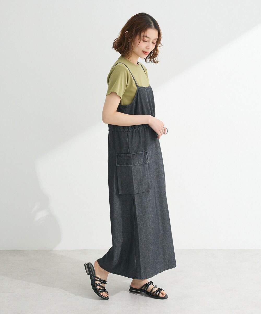 Green Parks カーゴポケットデニムキャミワンピース 