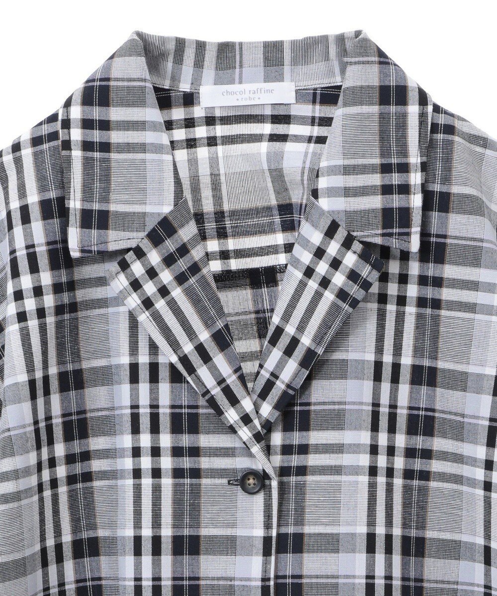 Green Parks 綿麻混裾ドロスト開襟シャツジャケット 