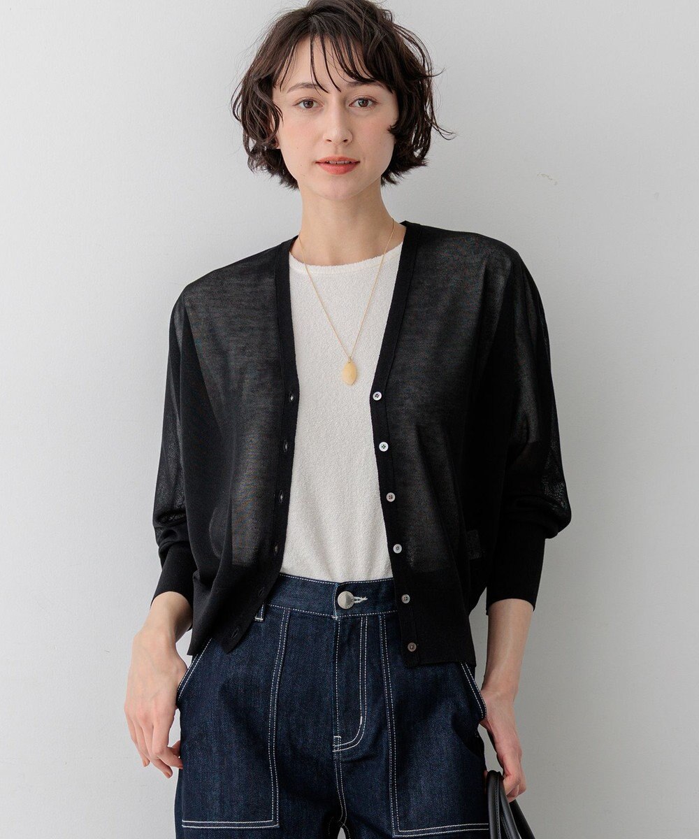23区 L 【先行予約/WEB&一部店舗限定カラーあり】シャイニーシアー ドルマンスリーブ カーディガン 