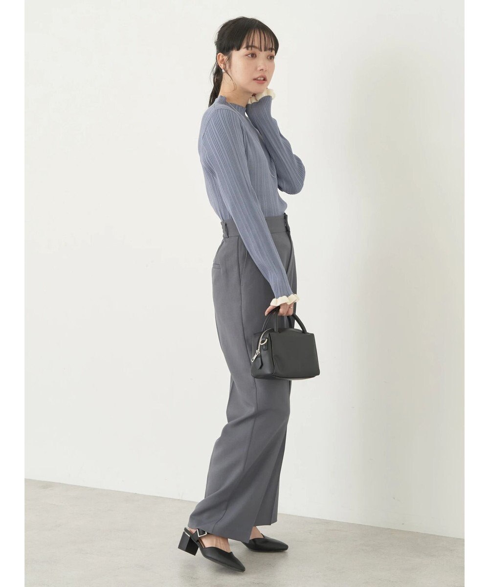 earth music&ecology 配色フリルニットプルオーバー 