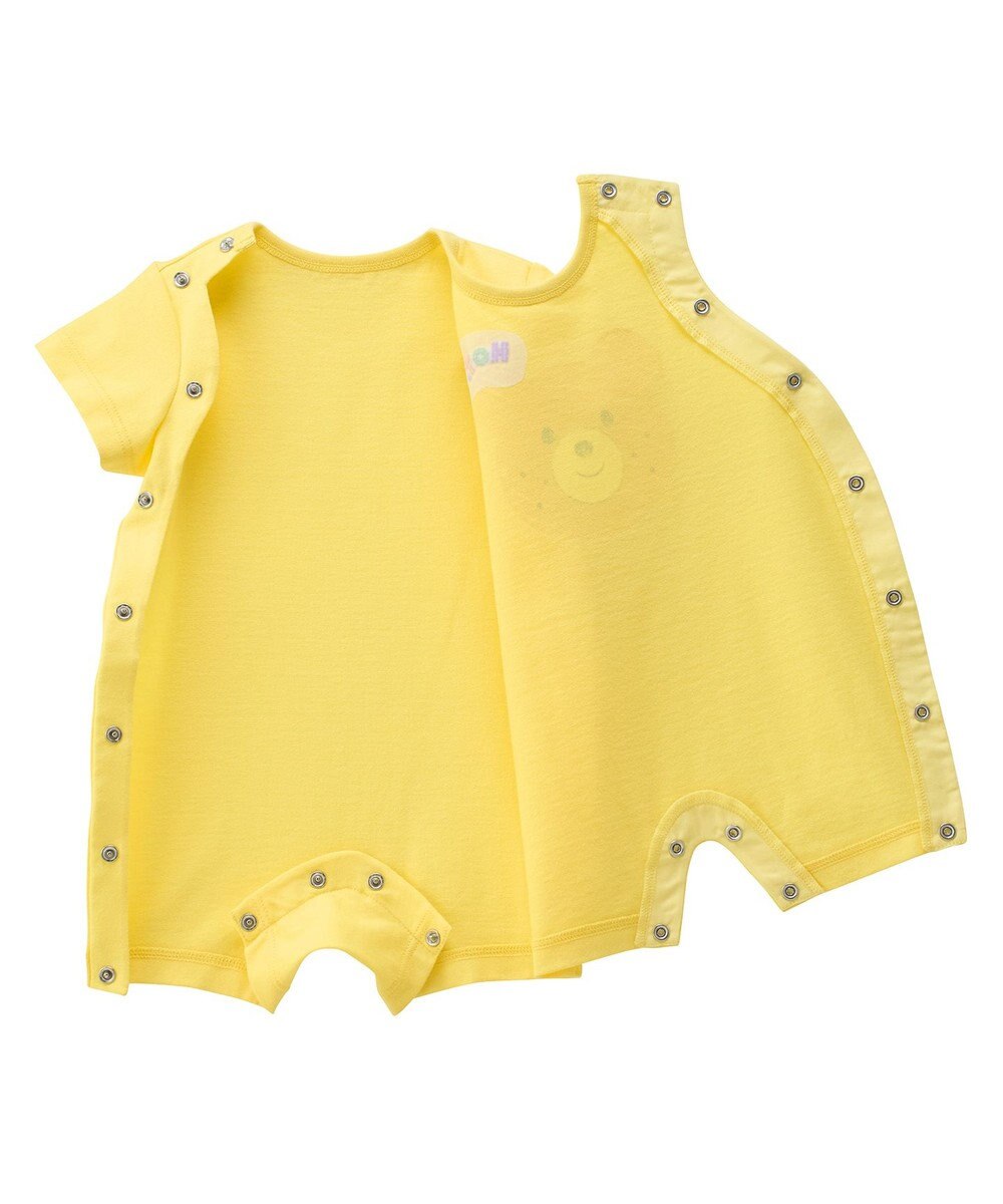 MIKI HOUSE HOT BISCUITS 【70-80cm】カラフルビーンズ フェイスプリント ショートオール 